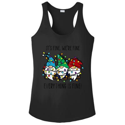 ItS Fine WeRe Fine Everything Is Fine Gnome Teacher Xmas Ladies PosiCharge Competitor Racerback Tank