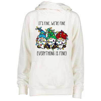 ItS Fine WeRe Fine Everything Is Fine Gnome Teacher Xmas Womens Funnel Neck Pullover Hood