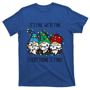 ItS Fine WeRe Fine Everything Is Fine Gnome Teacher Xmas T-Shirt