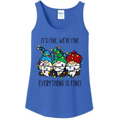 ItS Fine WeRe Fine Everything Is Fine Gnome Teacher Xmas Ladies Essential Tank