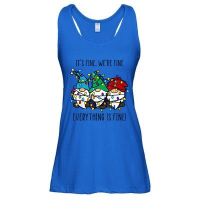 ItS Fine WeRe Fine Everything Is Fine Gnome Teacher Xmas Ladies Essential Flowy Tank