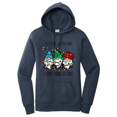 ItS Fine WeRe Fine Everything Is Fine Gnome Teacher Xmas Women's Pullover Hoodie