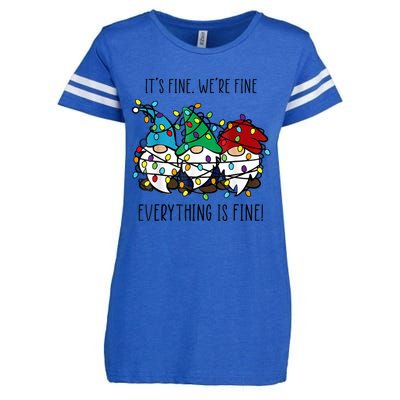 ItS Fine WeRe Fine Everything Is Fine Gnome Teacher Xmas Enza Ladies Jersey Football T-Shirt