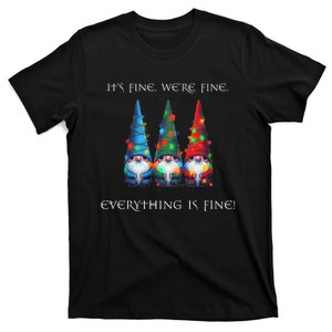 ItS Fine WeRe Fine Everything Is Fine Gnome Teacher Xmas T-Shirt