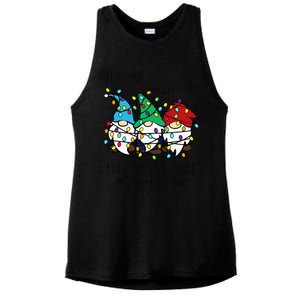 It's Fine We're Fine Gnome PreK Teacher Christmas Light Ladies PosiCharge Tri-Blend Wicking Tank