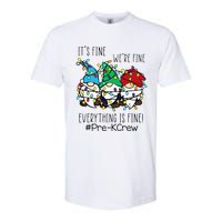 It's Fine We're Fine Gnome PreK Teacher Christmas Light Softstyle CVC T-Shirt