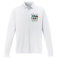 It's Fine We're Fine Gnome PreK Teacher Christmas Light Performance Long Sleeve Polo