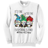 It's Fine We're Fine Gnome PreK Teacher Christmas Light Sweatshirt