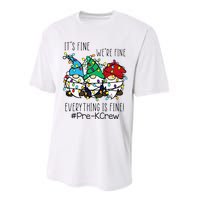 It's Fine We're Fine Gnome PreK Teacher Christmas Light Performance Sprint T-Shirt