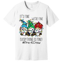 It's Fine We're Fine Gnome PreK Teacher Christmas Light Premium T-Shirt