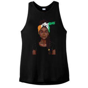 Ivorian Flag Women Souvenirs Products Ivory Coast Ladies PosiCharge Tri-Blend Wicking Tank