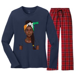 Ivorian Flag Women Souvenirs Products Ivory Coast Women's Long Sleeve Flannel Pajama Set 