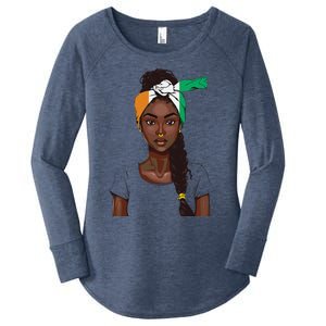 Ivorian Flag Women Souvenirs Products Ivory Coast Women's Perfect Tri Tunic Long Sleeve Shirt