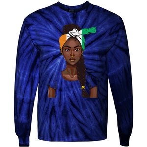 Ivorian Flag Women Souvenirs Products Ivory Coast Tie-Dye Long Sleeve Shirt