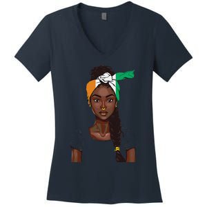 Ivorian Flag Women Souvenirs Products Ivory Coast Women's V-Neck T-Shirt