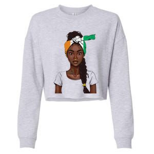 Ivorian Flag Women Souvenirs Products Ivory Coast Cropped Pullover Crew