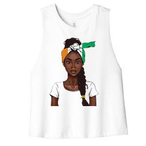 Ivorian Flag Women Souvenirs Products Ivory Coast Women's Racerback Cropped Tank