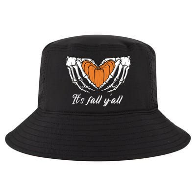 Its Fall Yall Skeleton Hand Pumpkin Heart Halloween Gift Cool Comfort Performance Bucket Hat