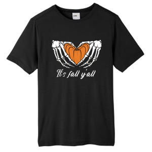 Its Fall Yall Skeleton Hand Pumpkin Heart Halloween Gift Tall Fusion ChromaSoft Performance T-Shirt