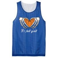 Its Fall Yall Skeleton Hand Pumpkin Heart Halloween Gift Mesh Reversible Basketball Jersey Tank