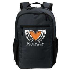 Its Fall Yall Skeleton Hand Pumpkin Heart Halloween Gift Daily Commute Backpack