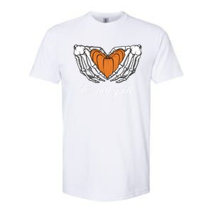 Its Fall Yall Skeleton Hand Pumpkin Heart Halloween Gift Softstyle CVC T-Shirt