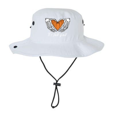 Its Fall Yall Skeleton Hand Pumpkin Heart Halloween Gift Legacy Cool Fit Booney Bucket Hat