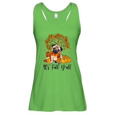 It's Fall Y'all Pug Dog Pumpkin Autumn Thanksgiving Ladies Essential Flowy Tank