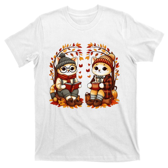 ItS Fall YAll Cat Leaf Fall Tree Hello Autumn Thanksgiving T-Shirt