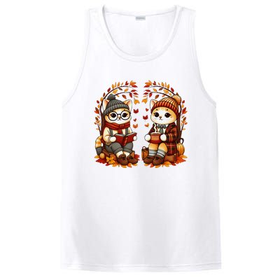 ItS Fall YAll Cat Leaf Fall Tree Hello Autumn Thanksgiving PosiCharge Competitor Tank