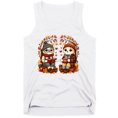 ItS Fall YAll Cat Leaf Fall Tree Hello Autumn Thanksgiving Tank Top