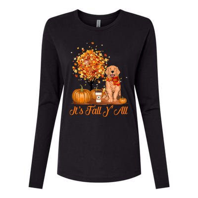 It's Fall Y'all Golden Retriever Dog Halloween Thanksgiving Cool Gift Womens Cotton Relaxed Long Sleeve T-Shirt