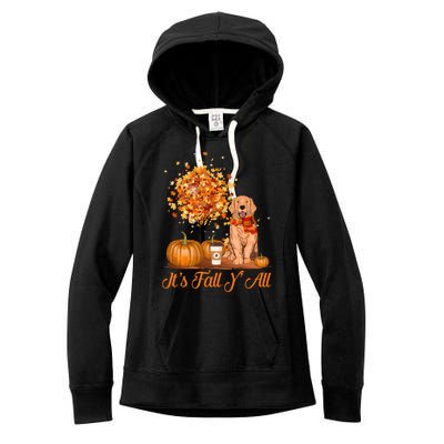 It's Fall Y'all Golden Retriever Dog Halloween Thanksgiving Cool Gift Women's Fleece Hoodie