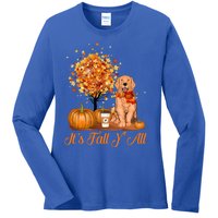 It's Fall Y'all Golden Retriever Dog Halloween Thanksgiving Cool Gift Ladies Long Sleeve Shirt