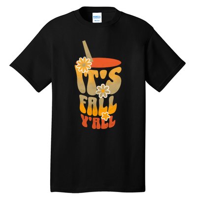 It’s Fall Y’all Retro Groovy Women Girl Tall T-Shirt