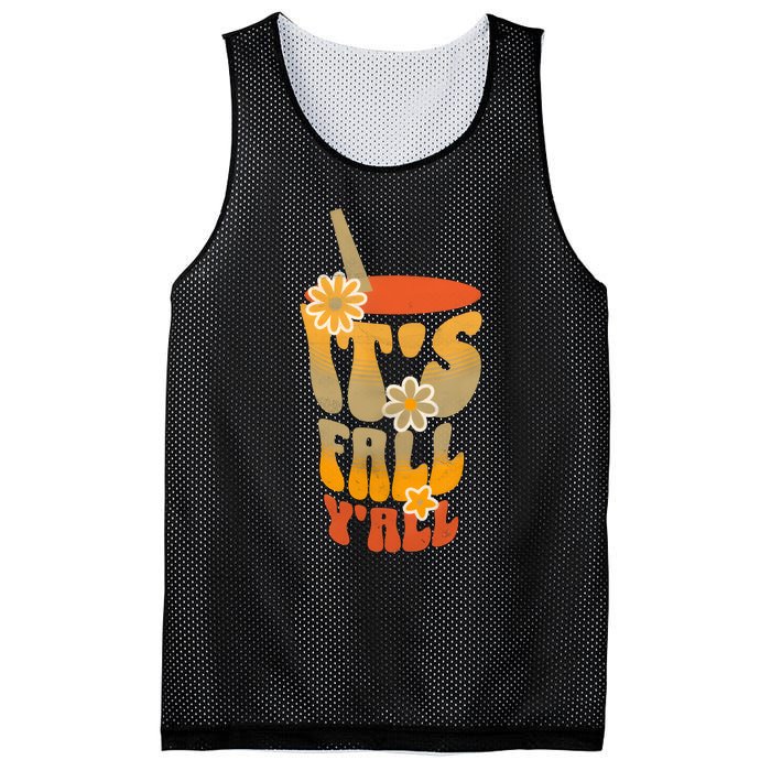 It’s Fall Y’all Retro Groovy Women Girl Mesh Reversible Basketball Jersey Tank