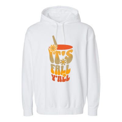 It’s Fall Y’all Retro Groovy Women Girl Garment-Dyed Fleece Hoodie