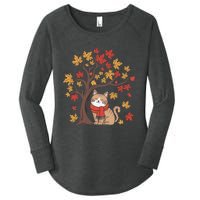 ItS Fall YAll Cat Leaf Fall Tree Happy Autumn Thanksgiving Women's Perfect Tri Tunic Long Sleeve Shirt