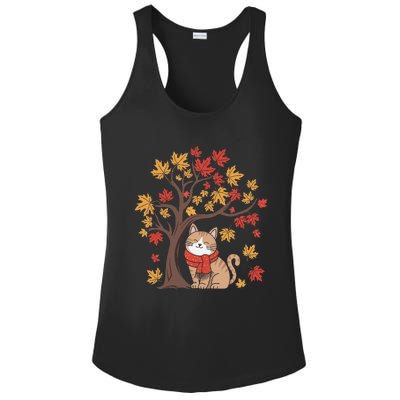 ItS Fall YAll Cat Leaf Fall Tree Happy Autumn Thanksgiving Ladies PosiCharge Competitor Racerback Tank