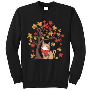 ItS Fall YAll Cat Leaf Fall Tree Happy Autumn Thanksgiving Tall Sweatshirt