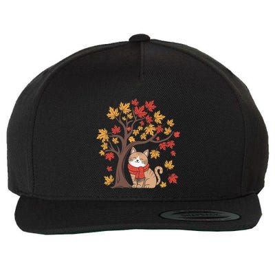 ItS Fall YAll Cat Leaf Fall Tree Happy Autumn Thanksgiving Wool Snapback Cap