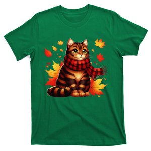 ItS Fall YAll Cat Leaf Fall Tree Hello Autumn Thanksgiving T-Shirt