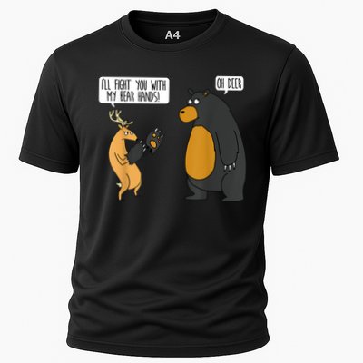 I'll Fight You With My Bear Hands Oh Deer Tee Funny Meme Performance Shirt