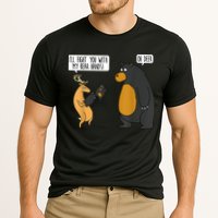 I'll Fight You With My Bear Hands Oh Deer Tee Funny Meme Cooling Performance Crew T-Shirt