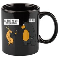 I'll Fight You With My Bear Hands Oh Deer Tee Funny Meme 11oz C Handle Ceramic Mug