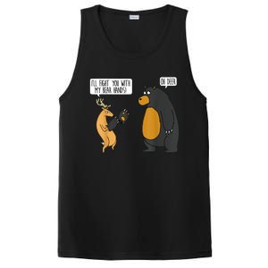 I'll Fight You With My Bear Hands Oh Deer Tee Funny Meme PosiCharge Competitor Tank