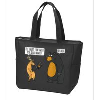 I'll Fight You With My Bear Hands Oh Deer Tee Funny Meme Zip Tote Bag