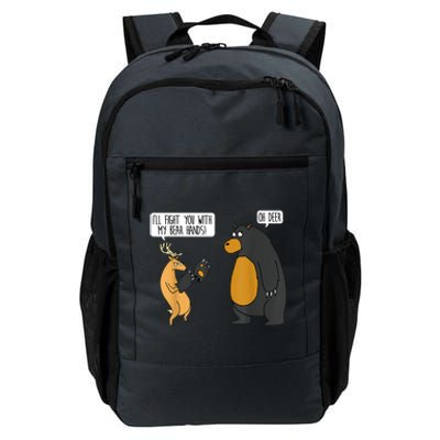 I'll Fight You With My Bear Hands Oh Deer Tee Funny Meme Daily Commute Backpack