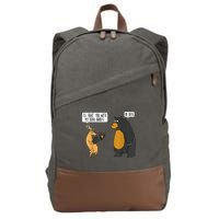 I'll Fight You With My Bear Hands Oh Deer Tee Funny Meme Cotton Canvas Backpack