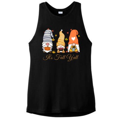 It's Fall Y'all Cute Gnomes Ladies PosiCharge Tri-Blend Wicking Tank